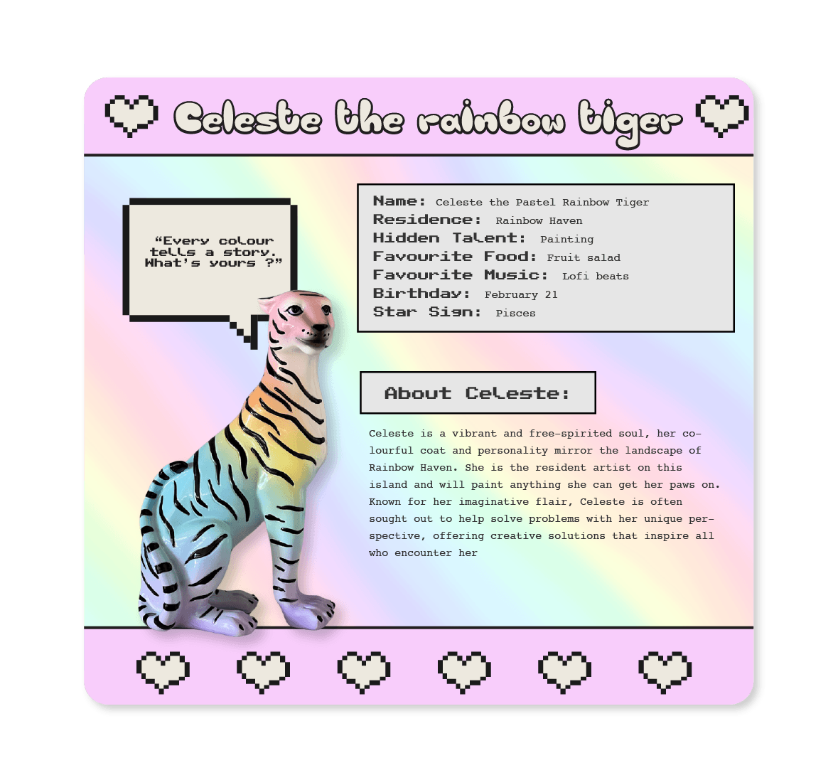 Celeste the Rainbow Tiger Statue
