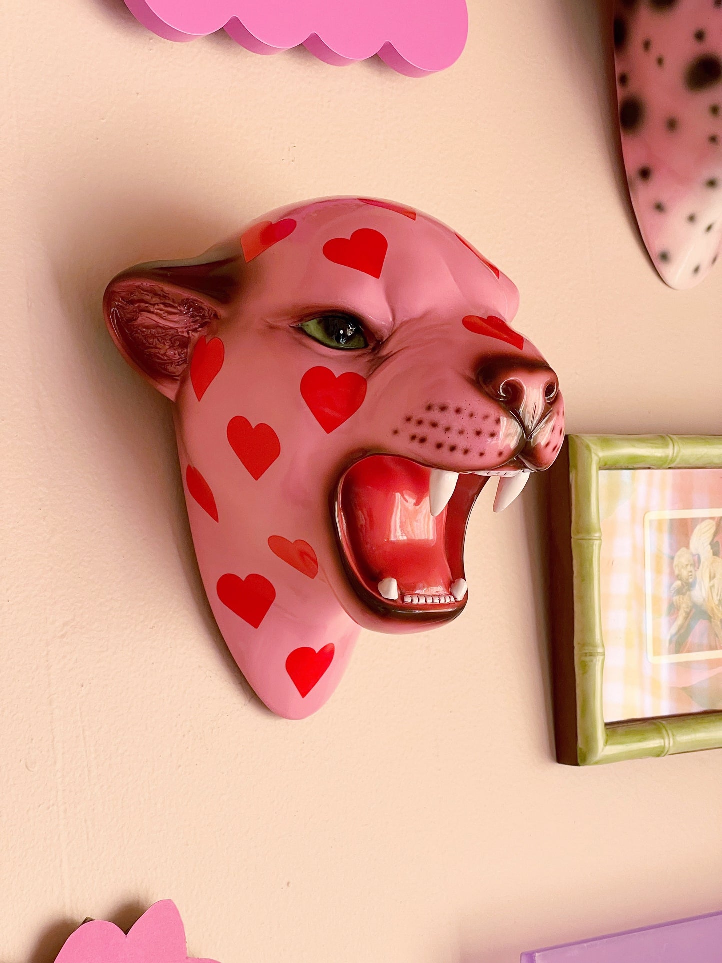Heartbreaker the Love Heart Leopard Wall Mounted Head