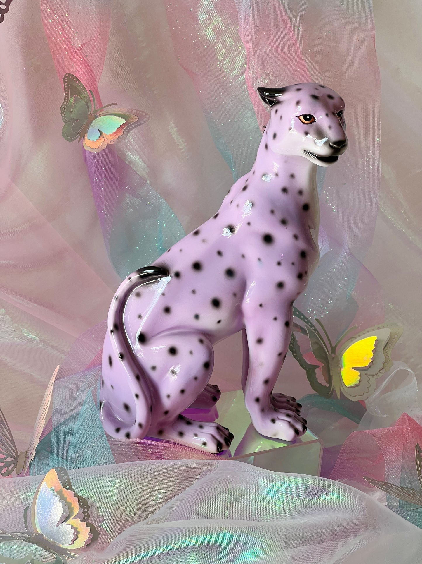 Lily the Lilac Leopard Statue