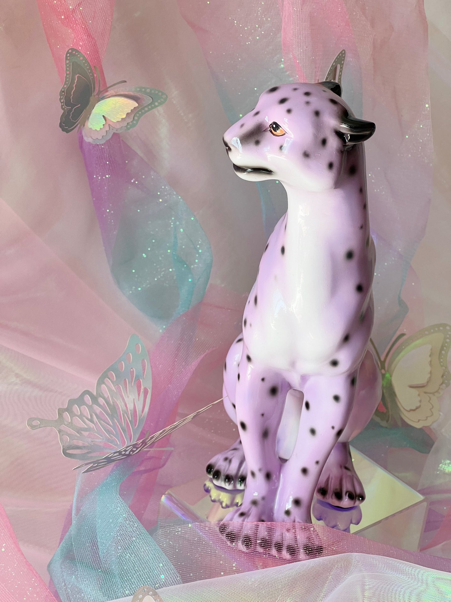 Lily the Lilac Leopard Statue
