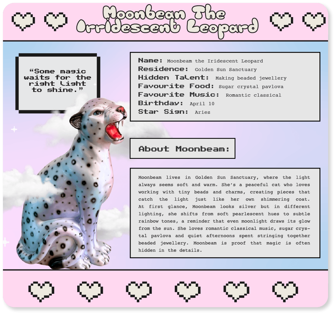 Moonbeam the Iridescent Leopard