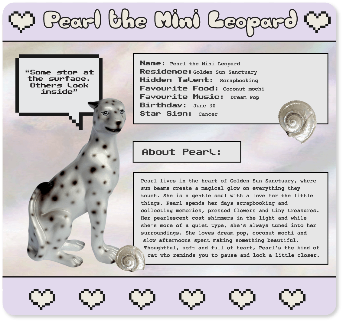 Pearl the Mini Pearlescent Leopard Statue