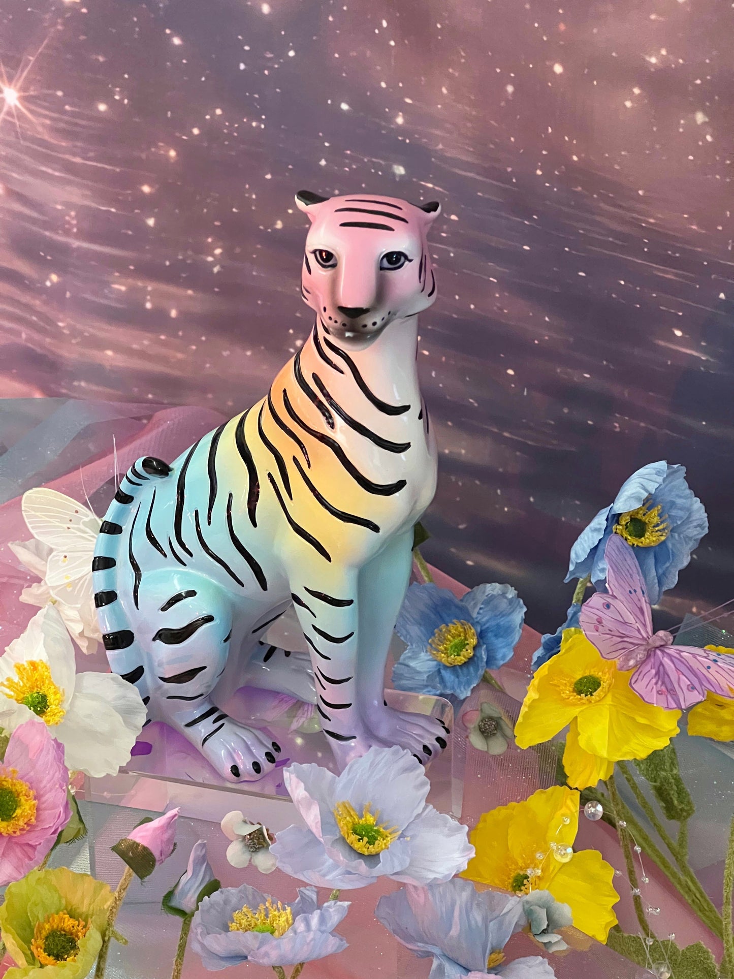 rainbow tiger statue