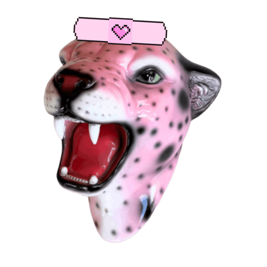 Flawed Candy-Rose the Pink Leopard Wall Mounted Head