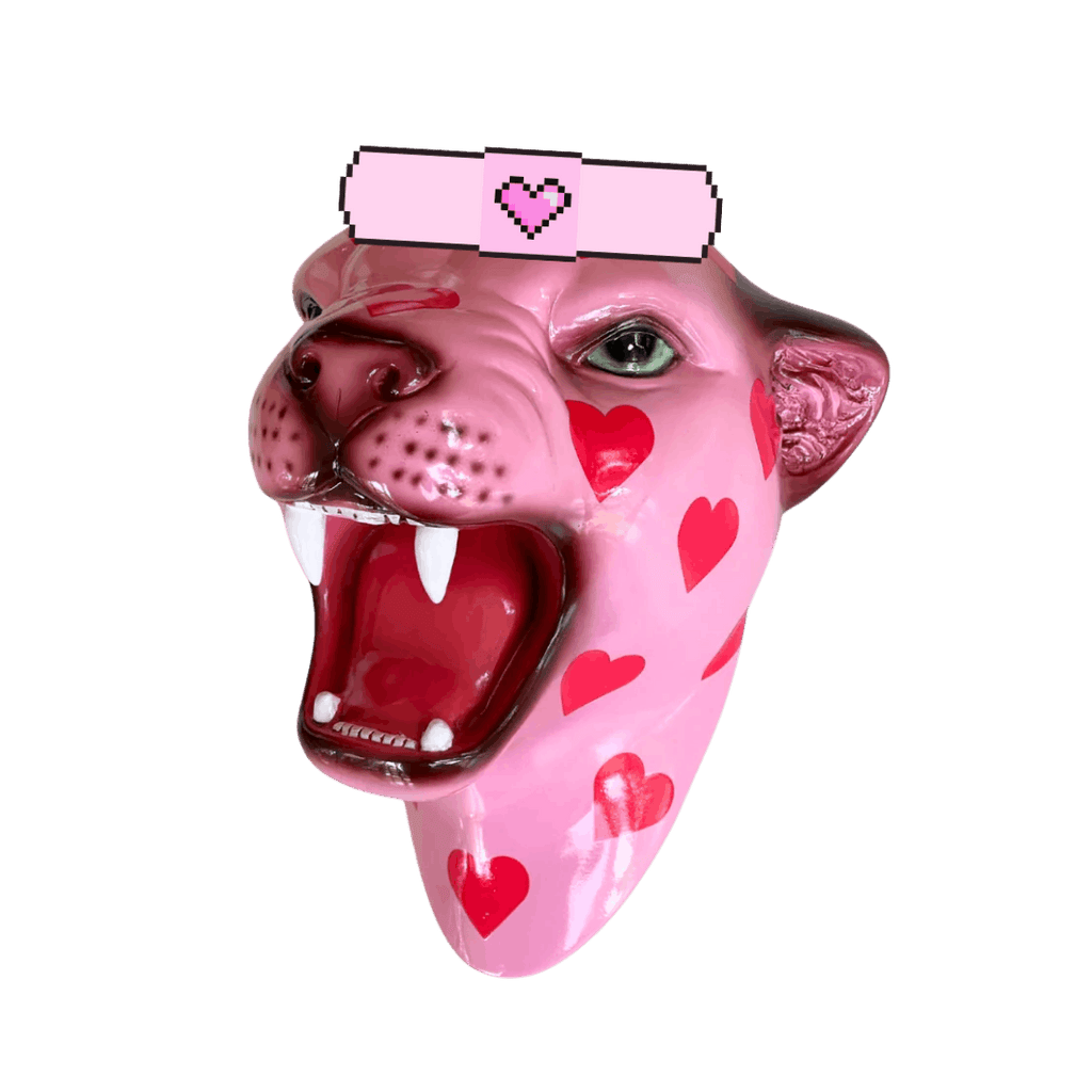 Flawed Heartbreaker the Love Heart Leopard Wall Mounted Head