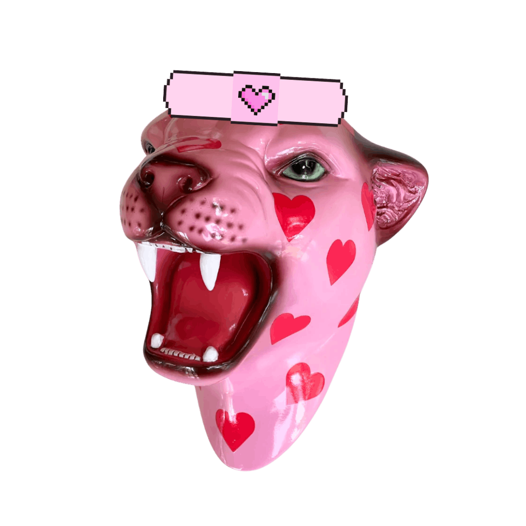 Flawed Heartbreaker the Love Heart Leopard Wall Mounted Head