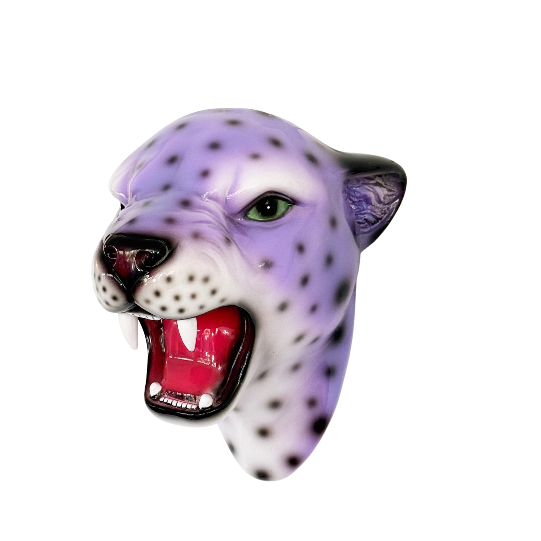 Iris the Purple Leopard Wall Mounted Head