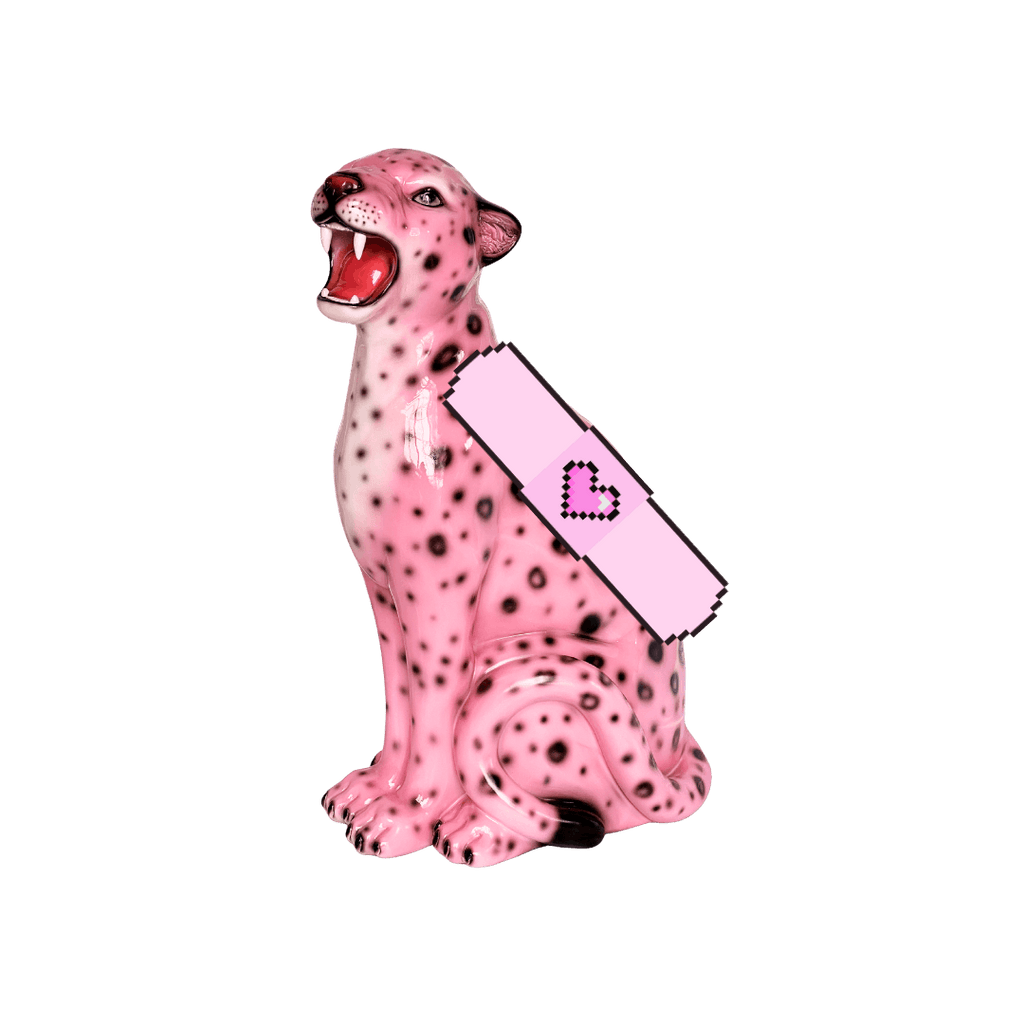 Flawed Poppy the Little Pink Leopard Statue
