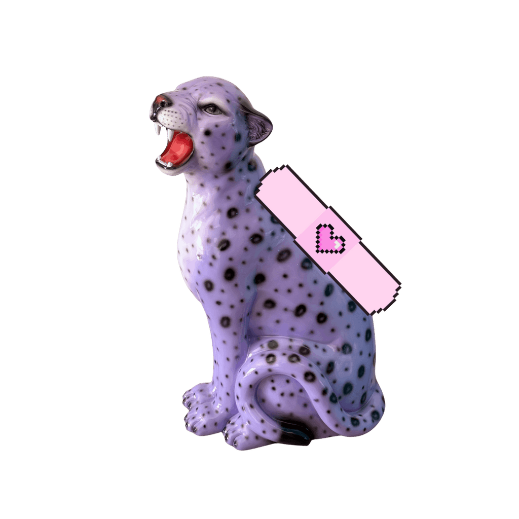 Flawed Violet the Little Purple Leopard Statue