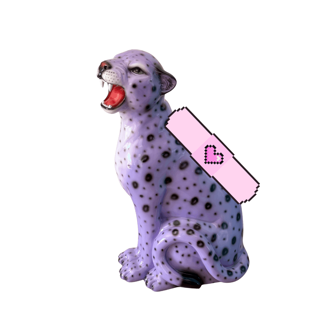 Flawed Violet the Little Purple Leopard Statue