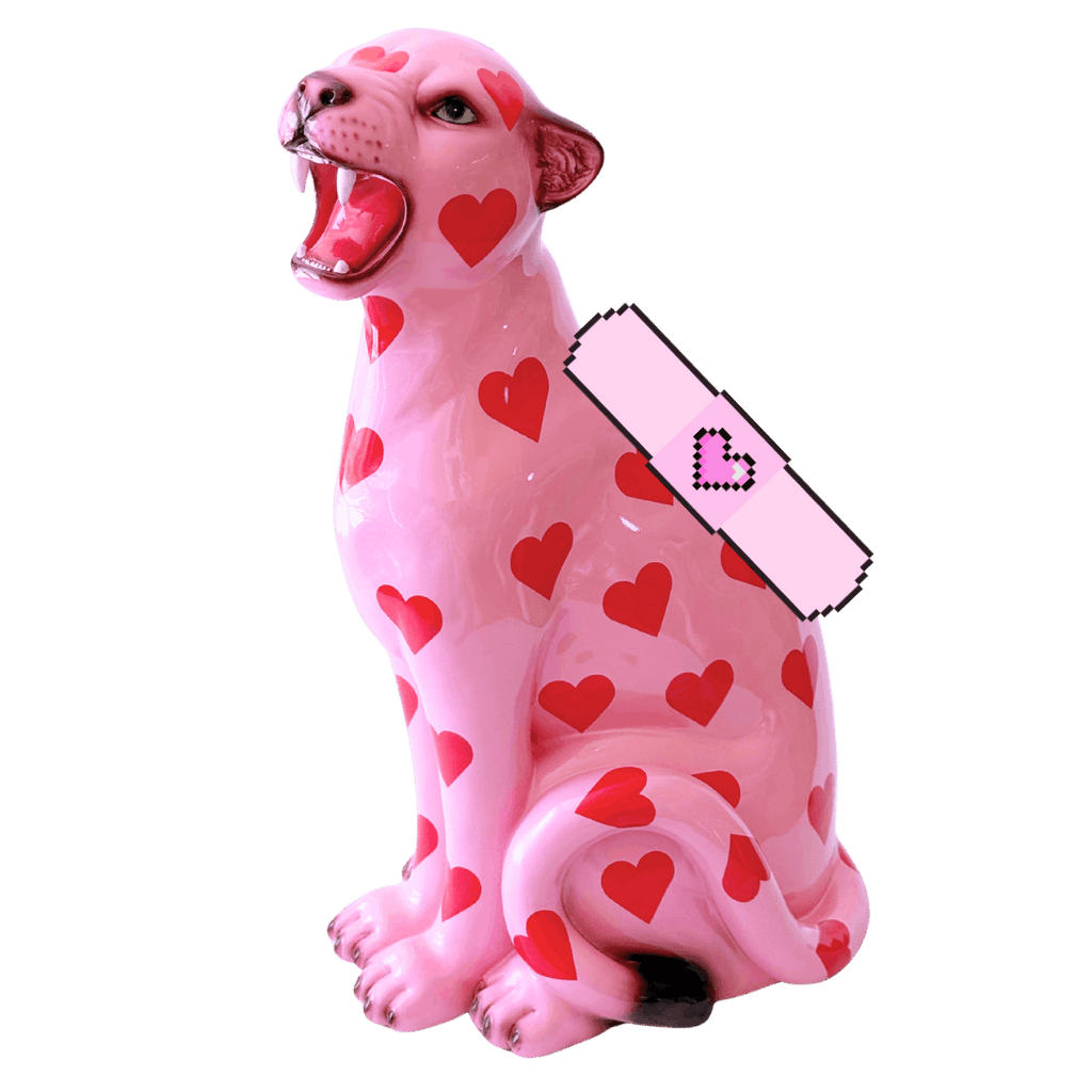 Flawed Valentina the Love Heart Leopard Statue
