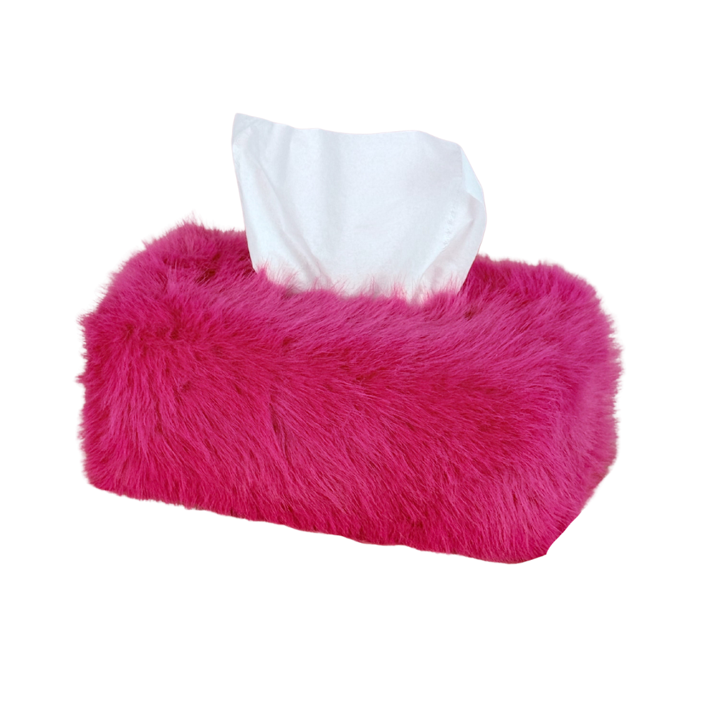 Pink Fluffy Tissue Box