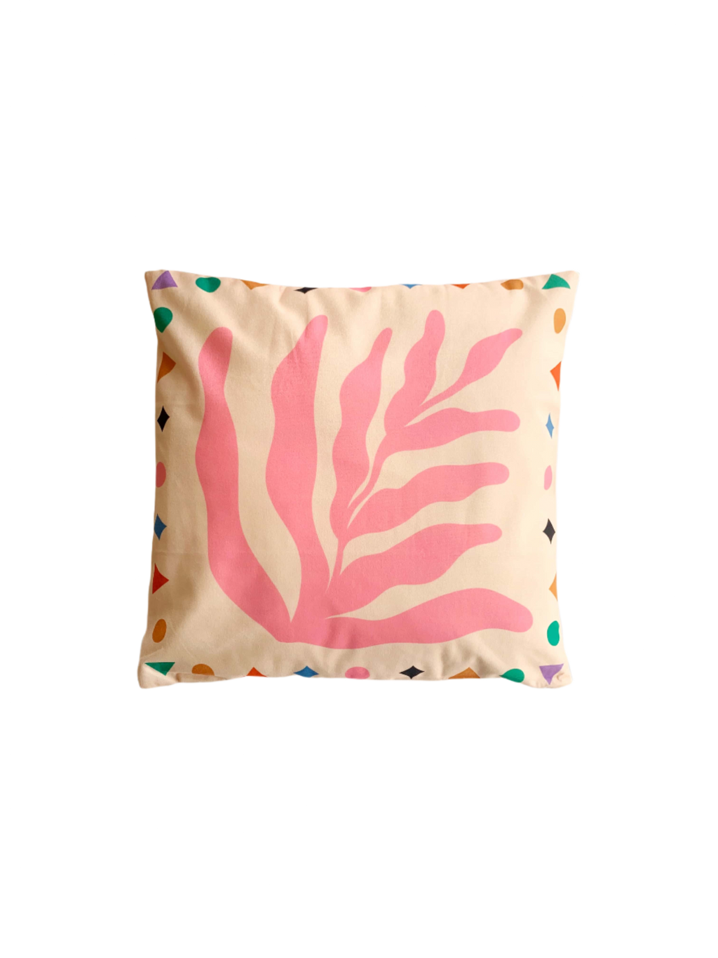 Pink Leaf Cushion Cover