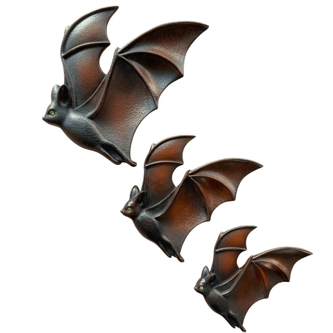 The Dark Trio  - Set of 3 Bat Wall Hangings