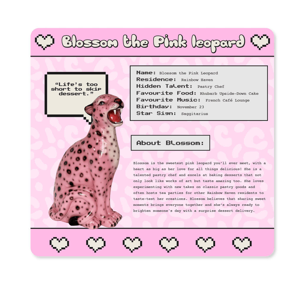 Blossom the Pink Leopard Statue