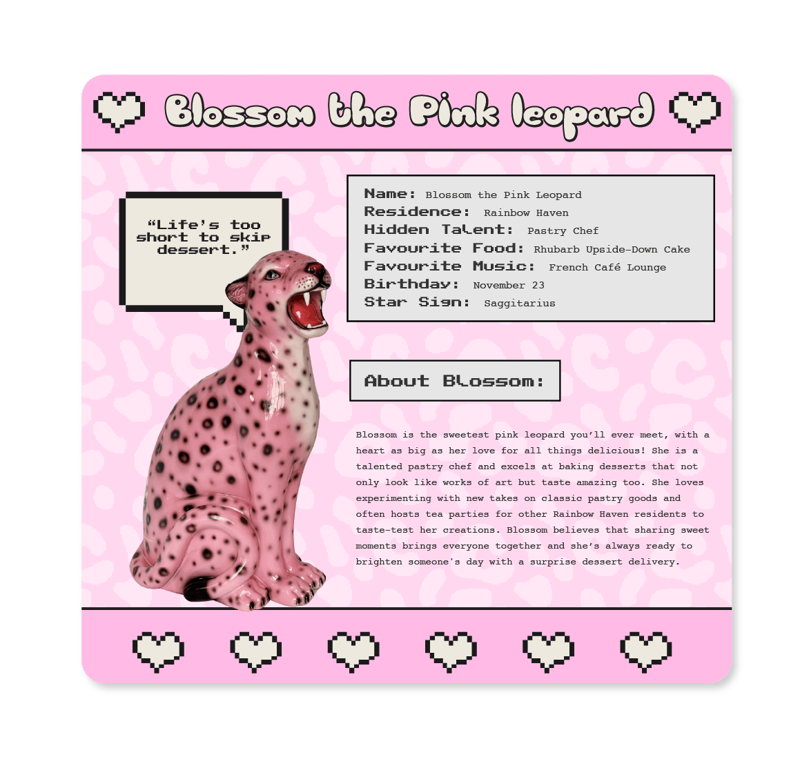Blossom the Pink Leopard Statue