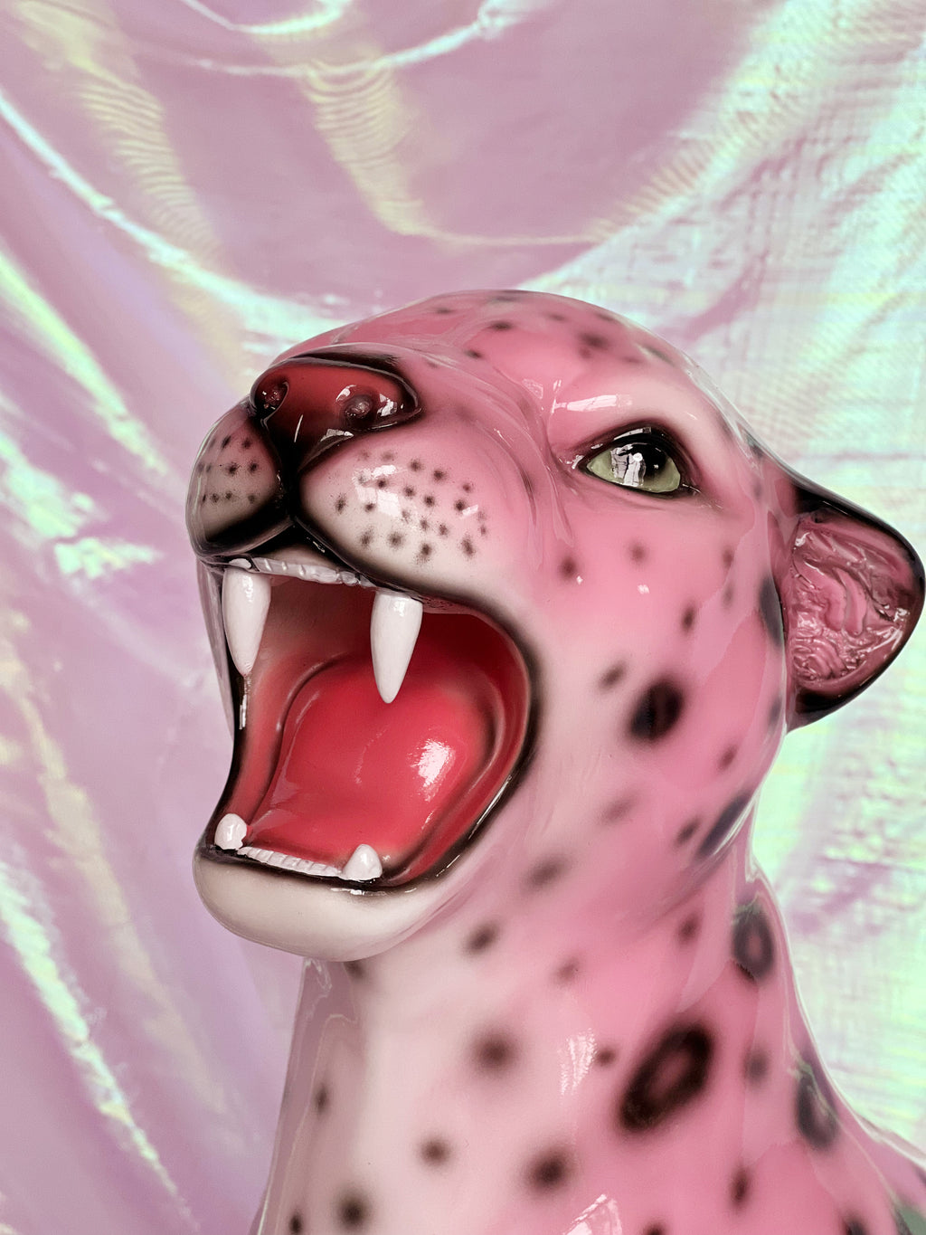 pink leopard statue