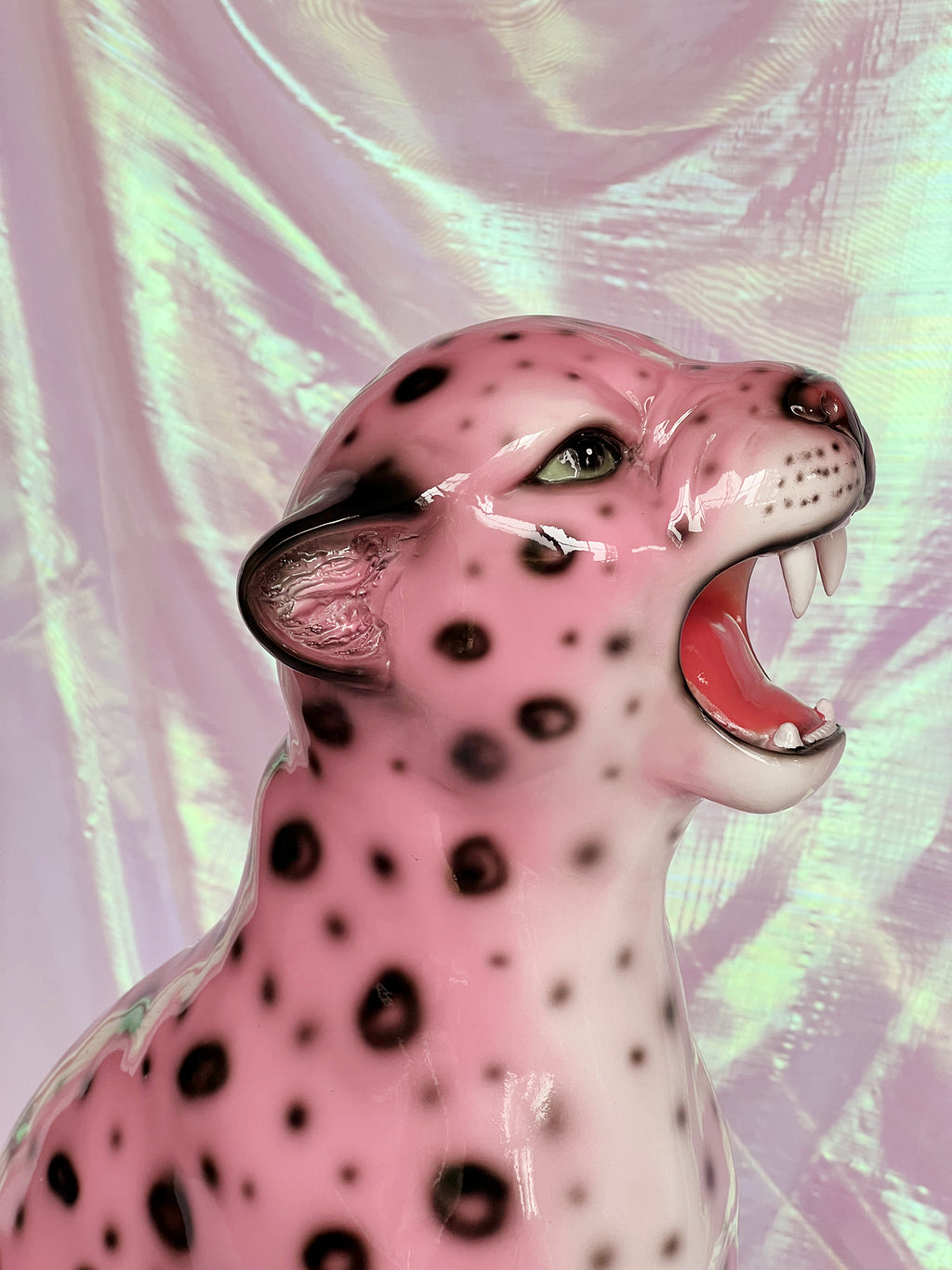 pink leopard statue
