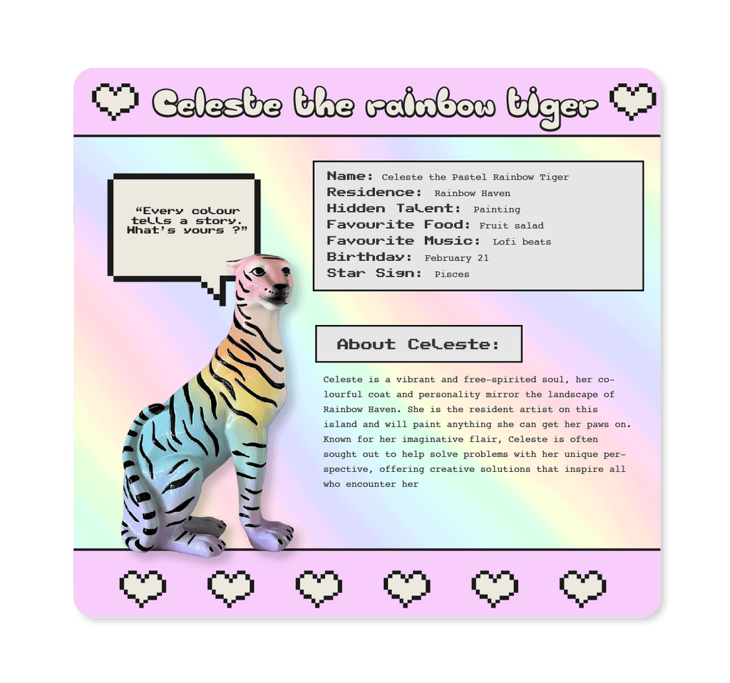 Celeste the Rainbow Tiger Statue