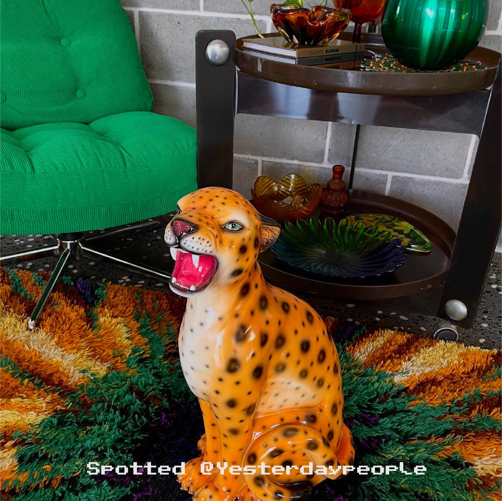 leopard statue in a loungeroom