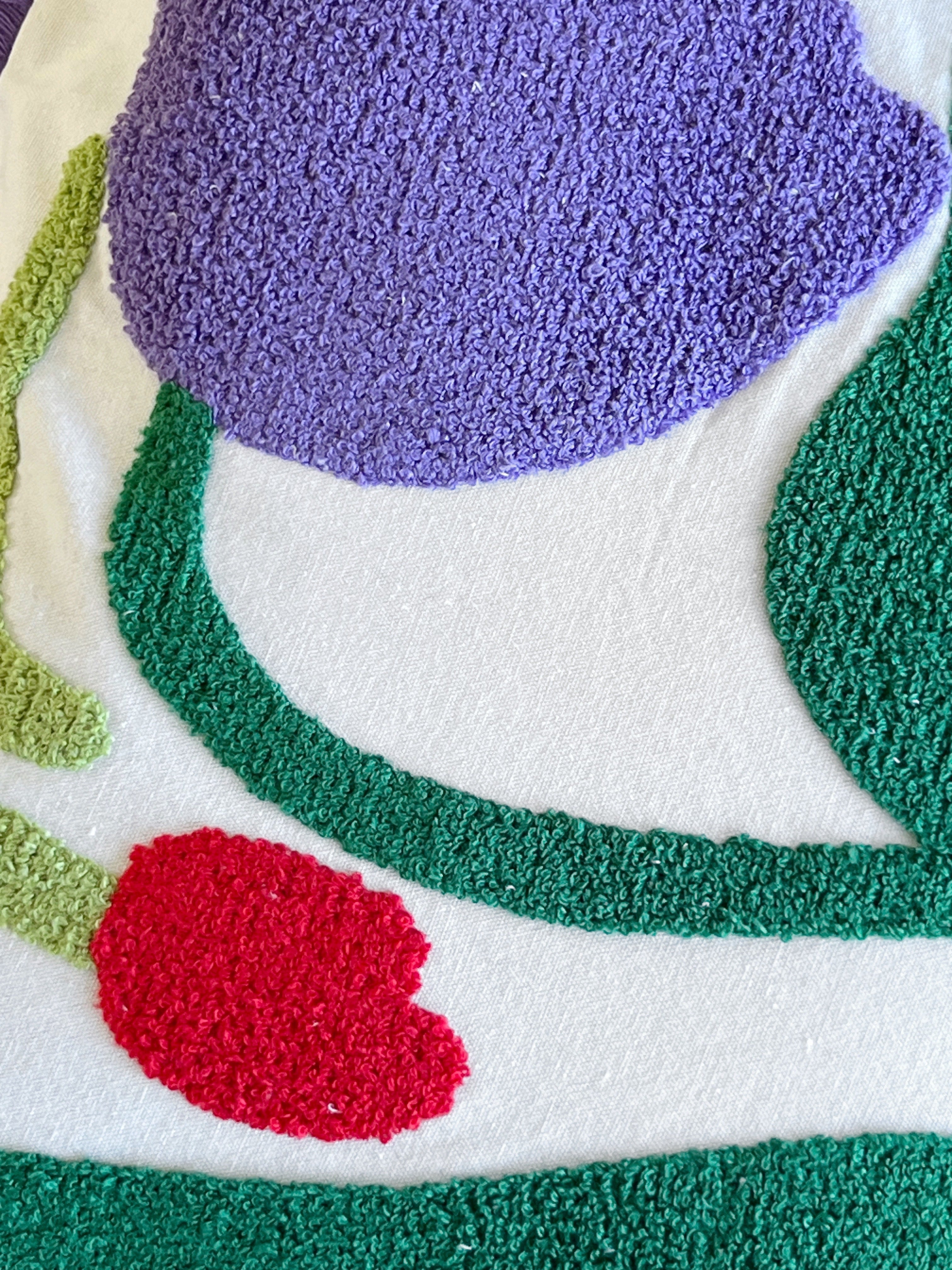 Dancing Flowers Embroidered Cushion Cover