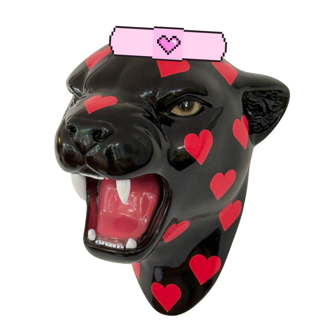 Flawed Scarlet the Love Heart Leopard Wall Mounted Head