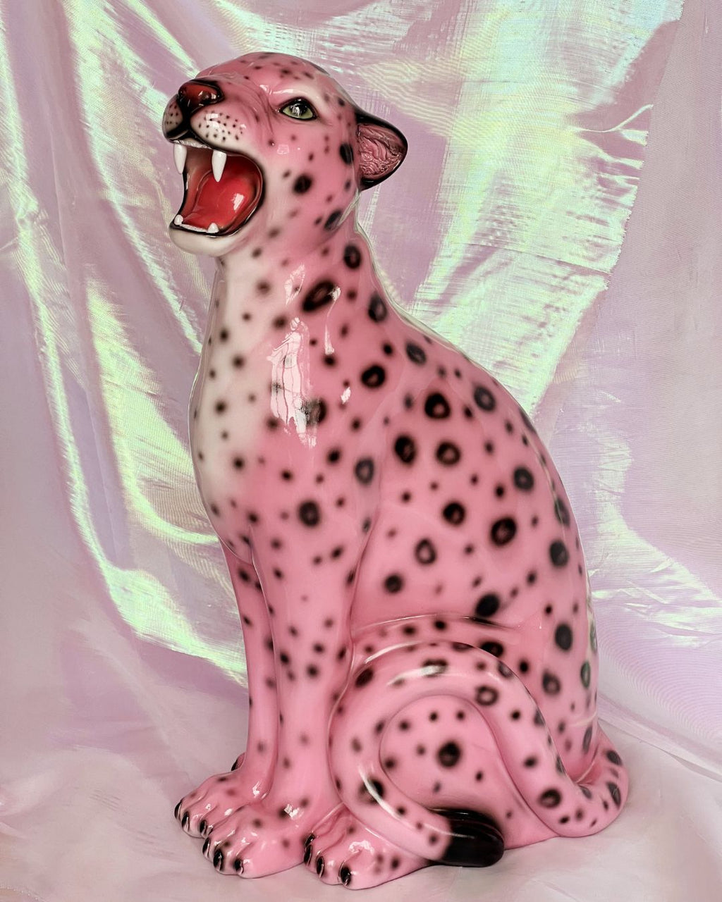 pink leopard statue