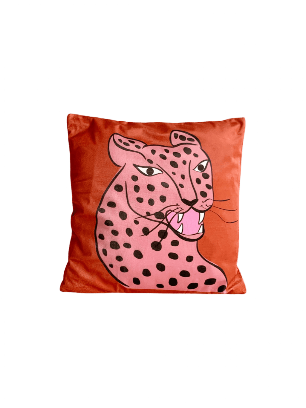 rust and pink leopard cushion cover