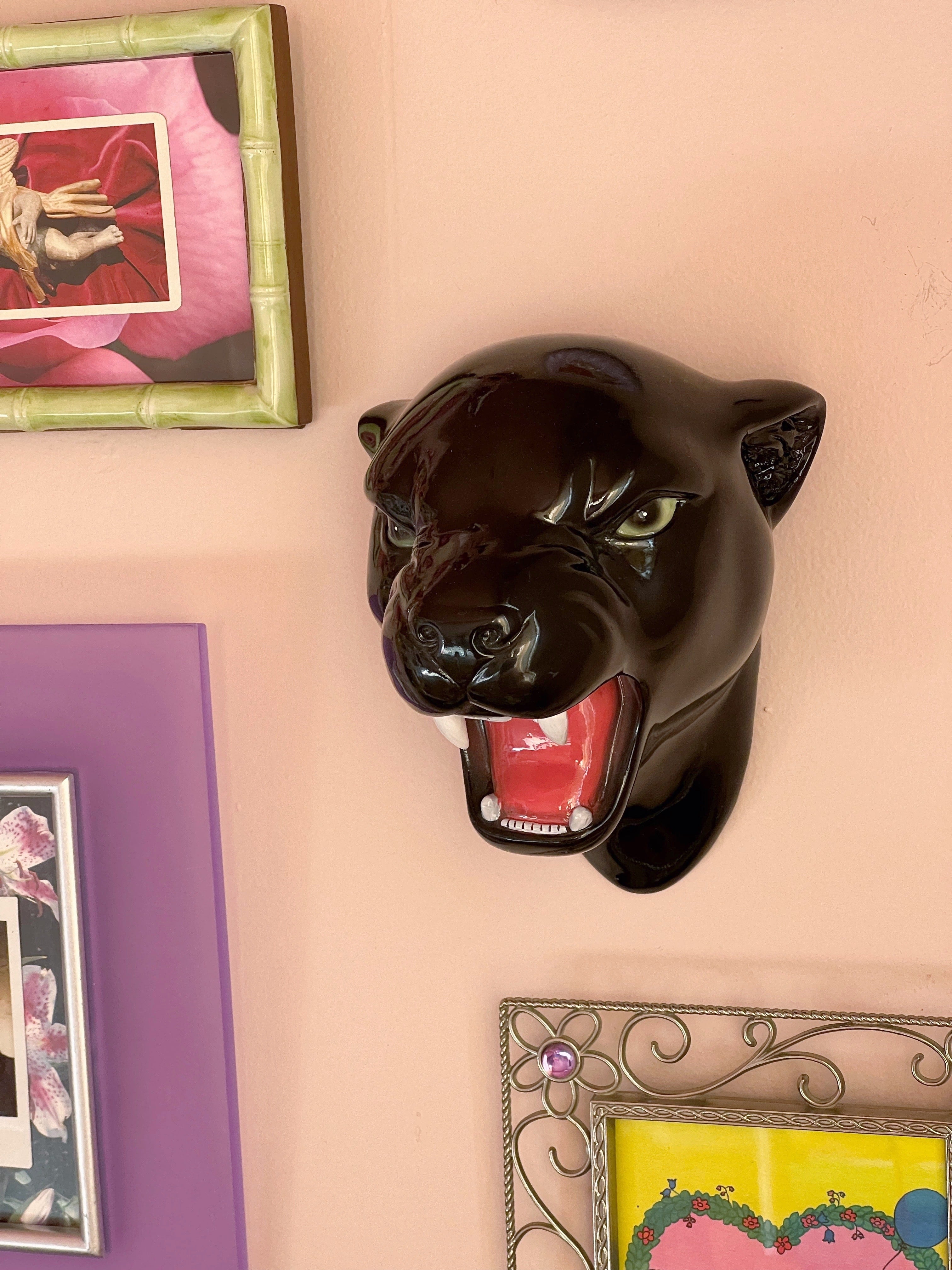 Midnight the Classic Black Panther Wall Mounted Head