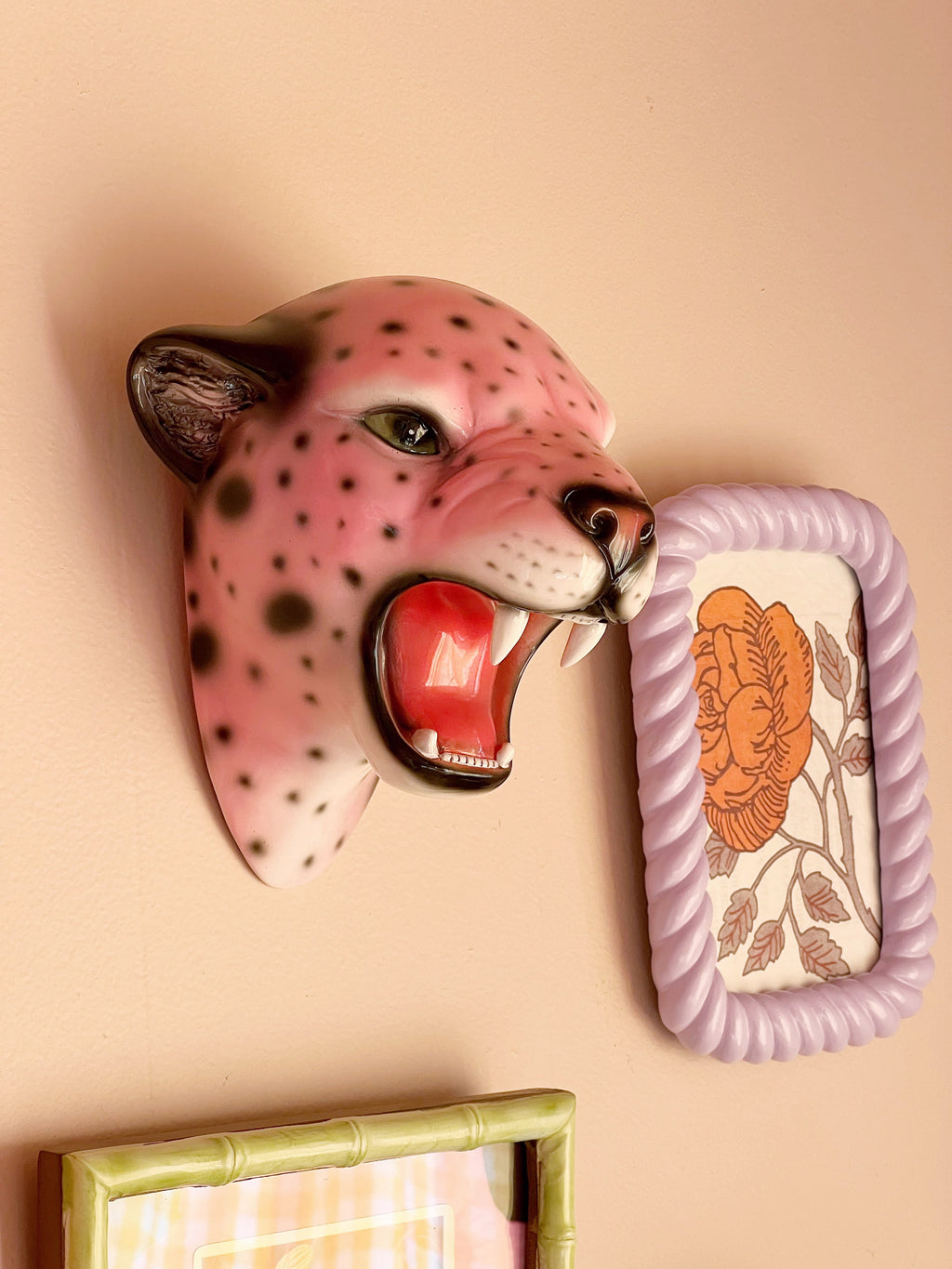 Candy-Rose the Pink Leopard Wall Mounted Head