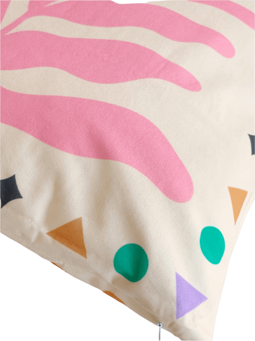 a pink leaf pattern cushion cover