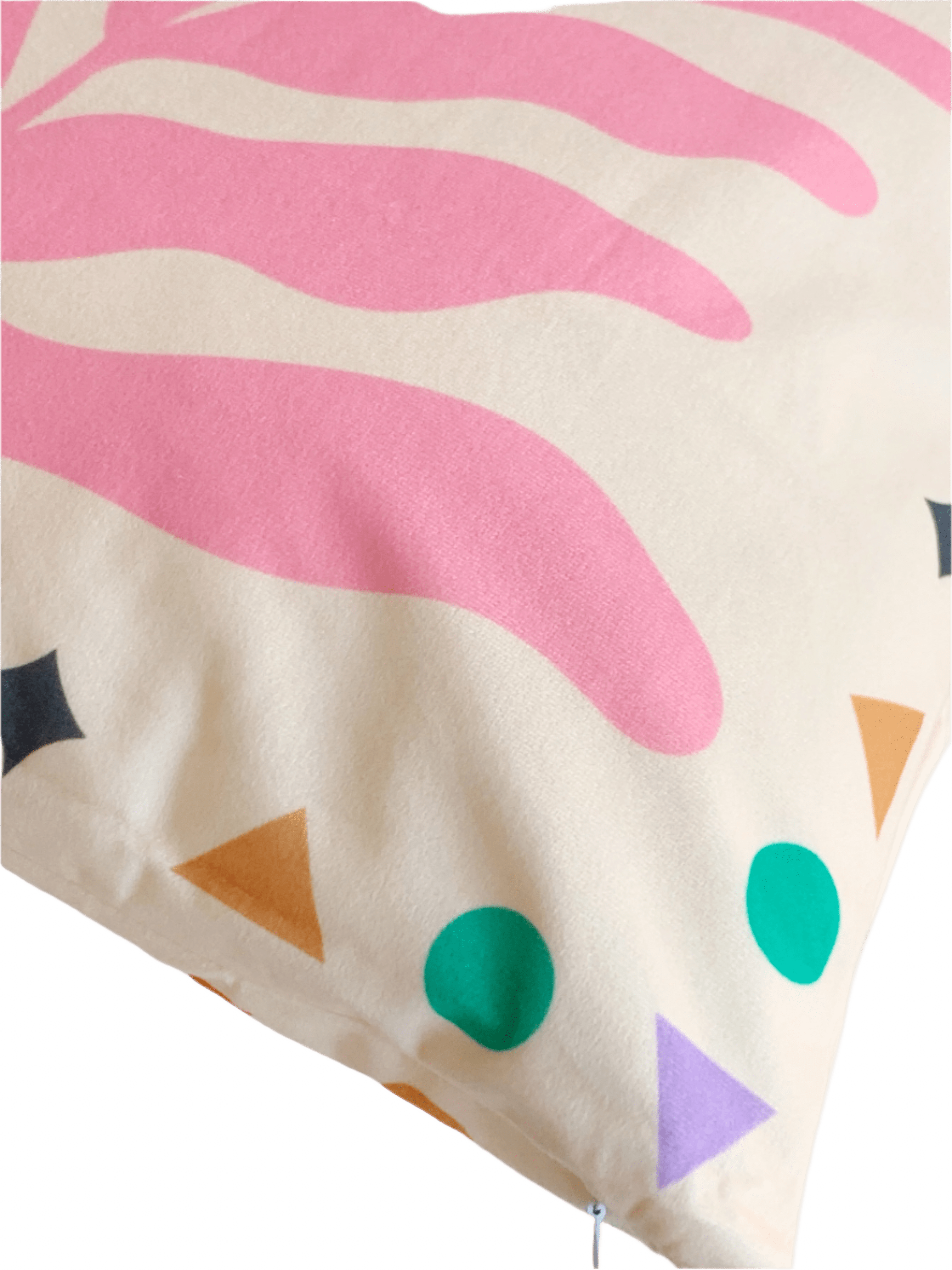 a pink leaf pattern cushion cover