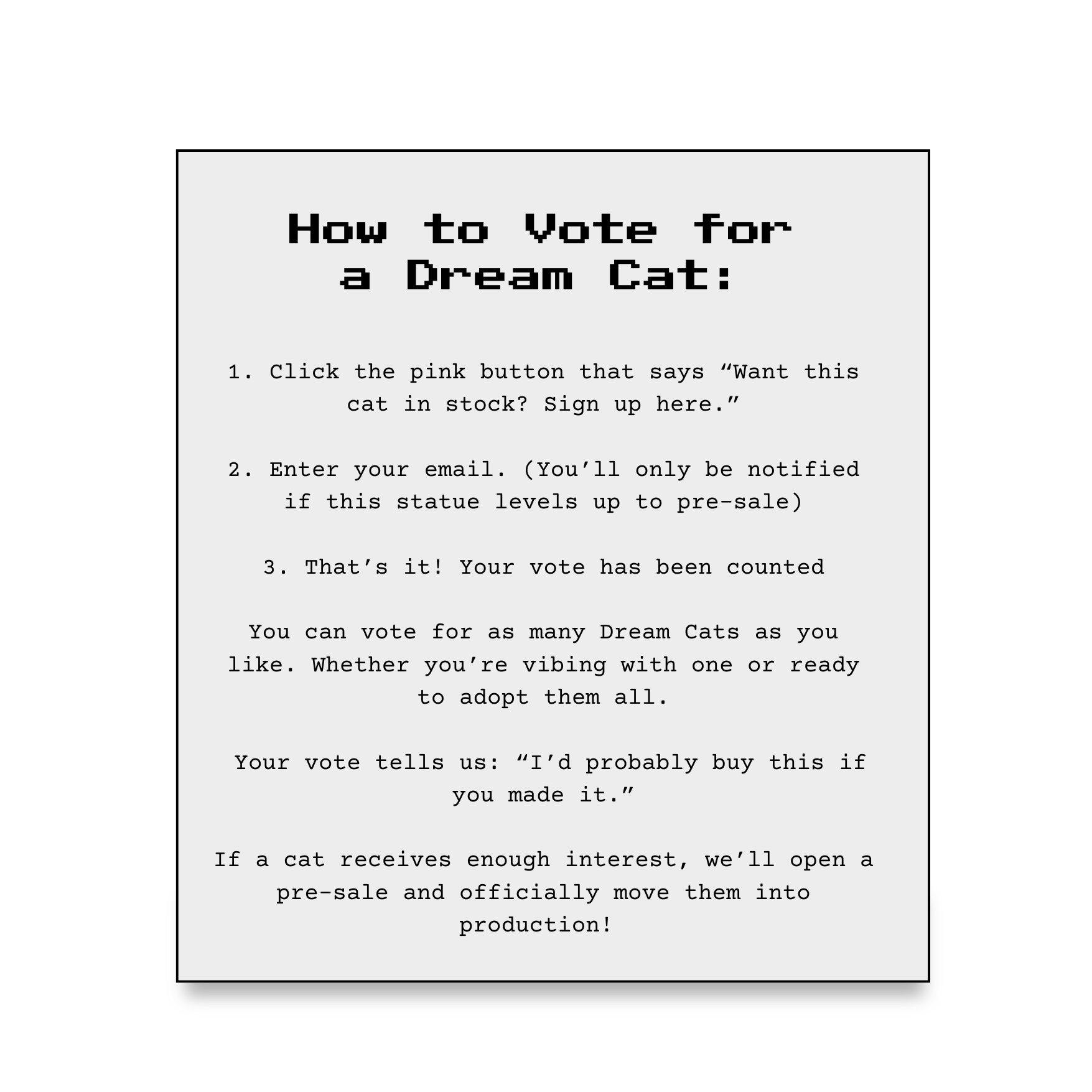 an instructions list for signing up to restocks