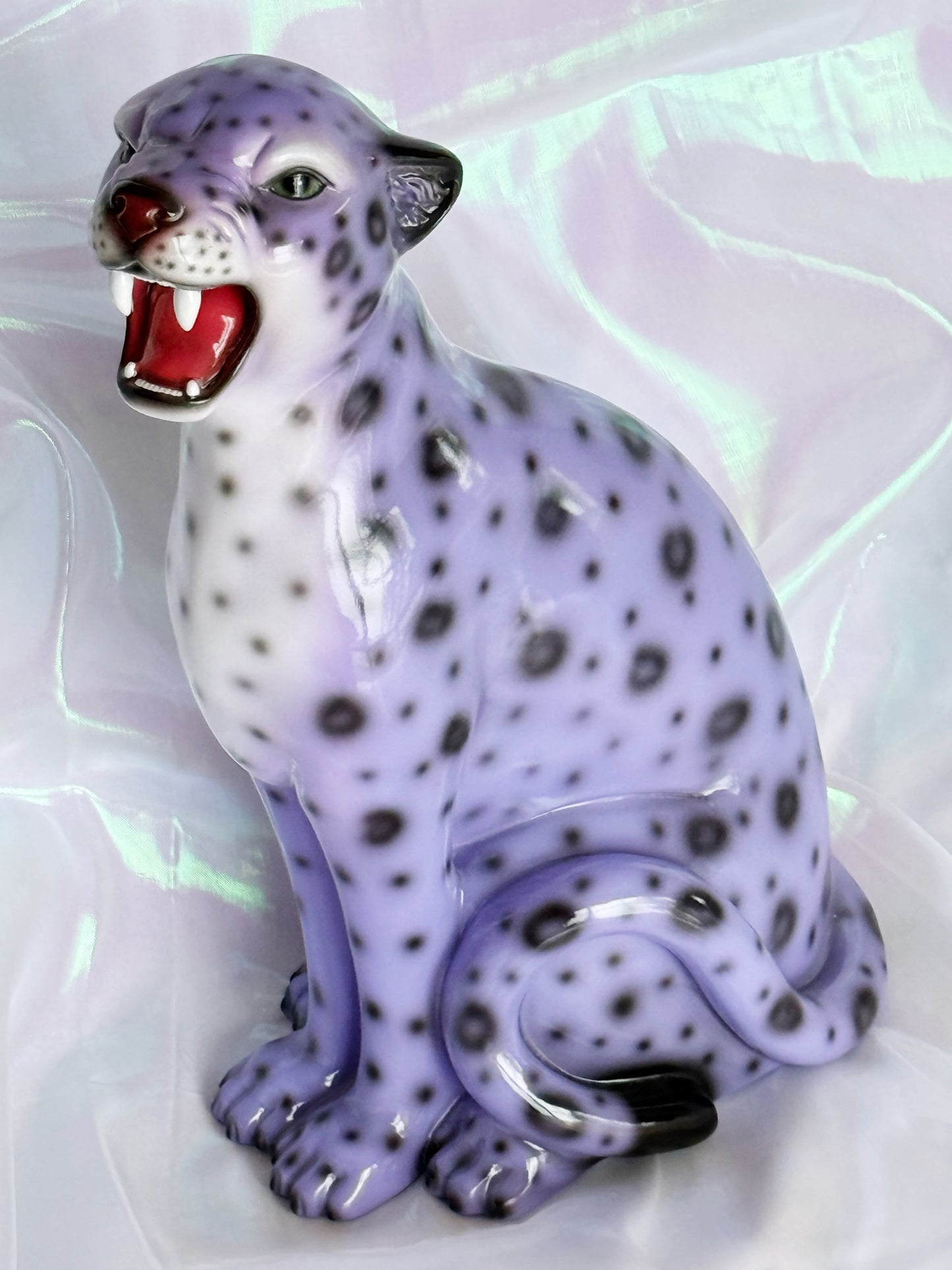 Resin Purple Leopard Figurine 