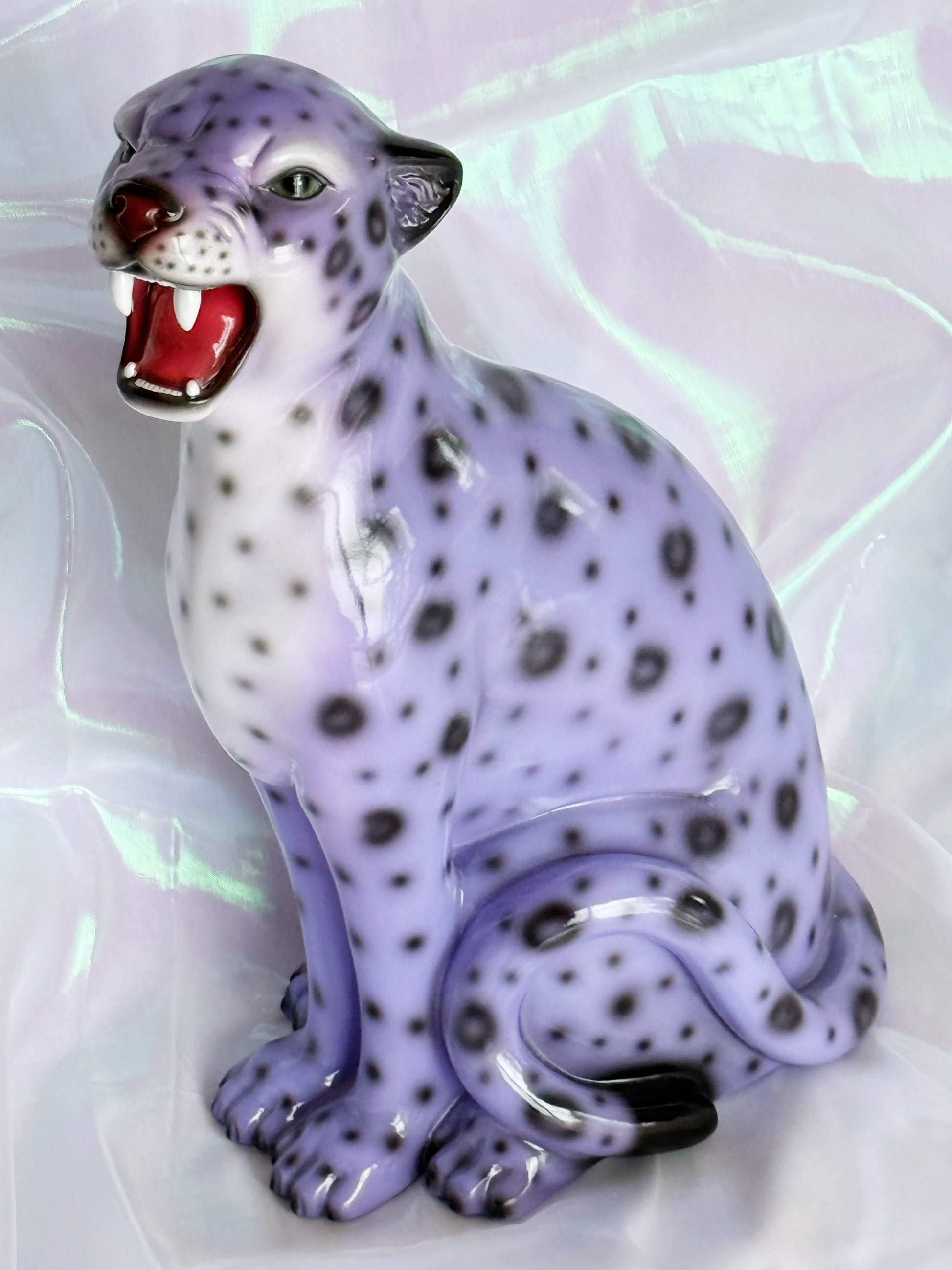 Resin Purple Leopard Figurine 