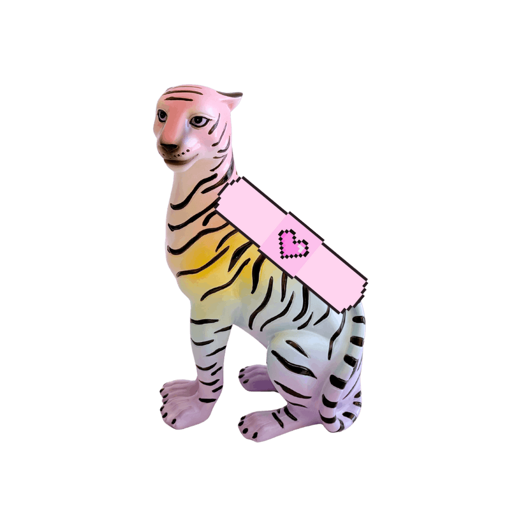 Flawed Celeste the Pastel Rainbow Tiger Statue