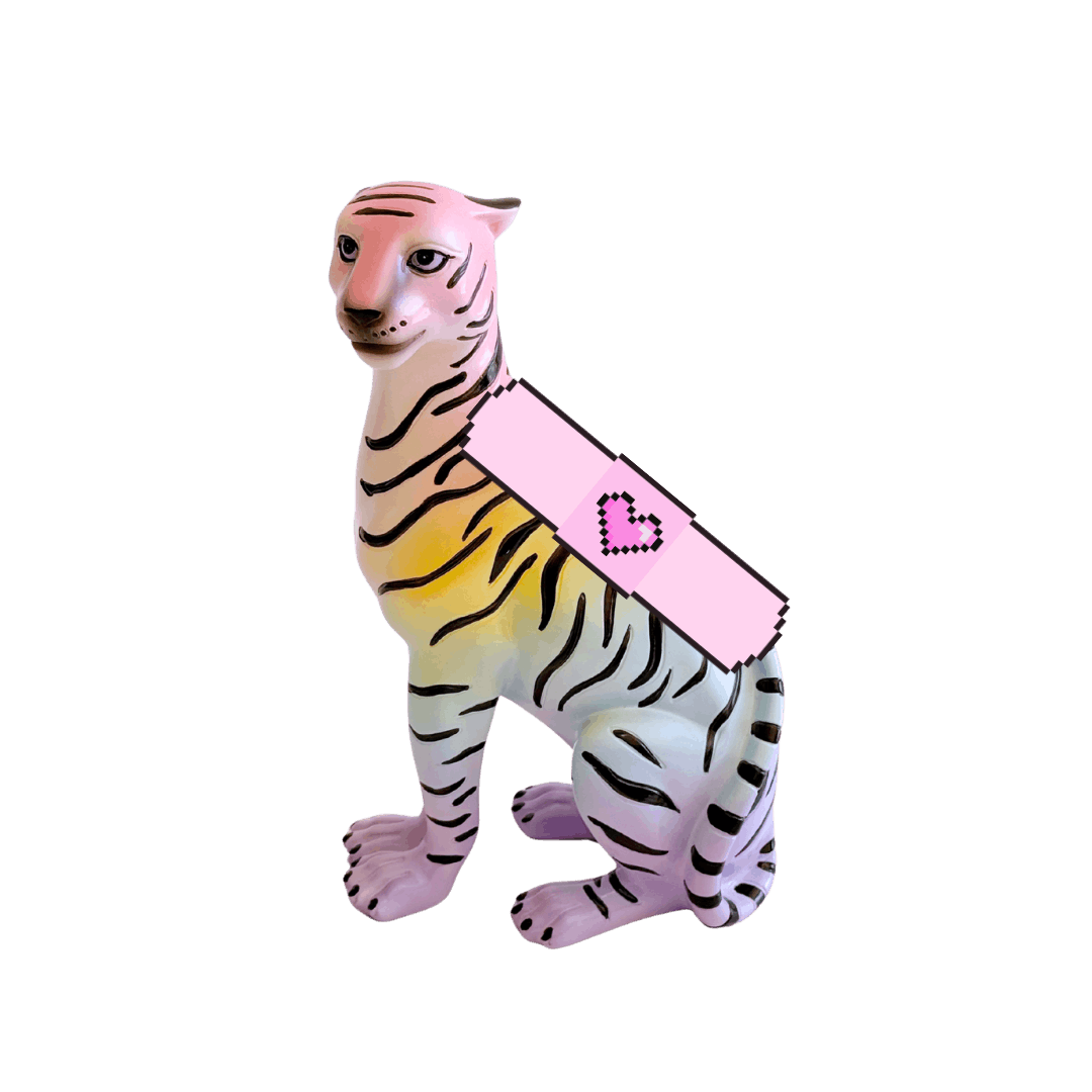 Flawed Celeste the Pastel Rainbow Tiger Statue