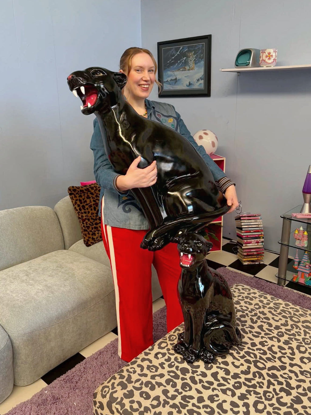 80cm Size Panther Statue