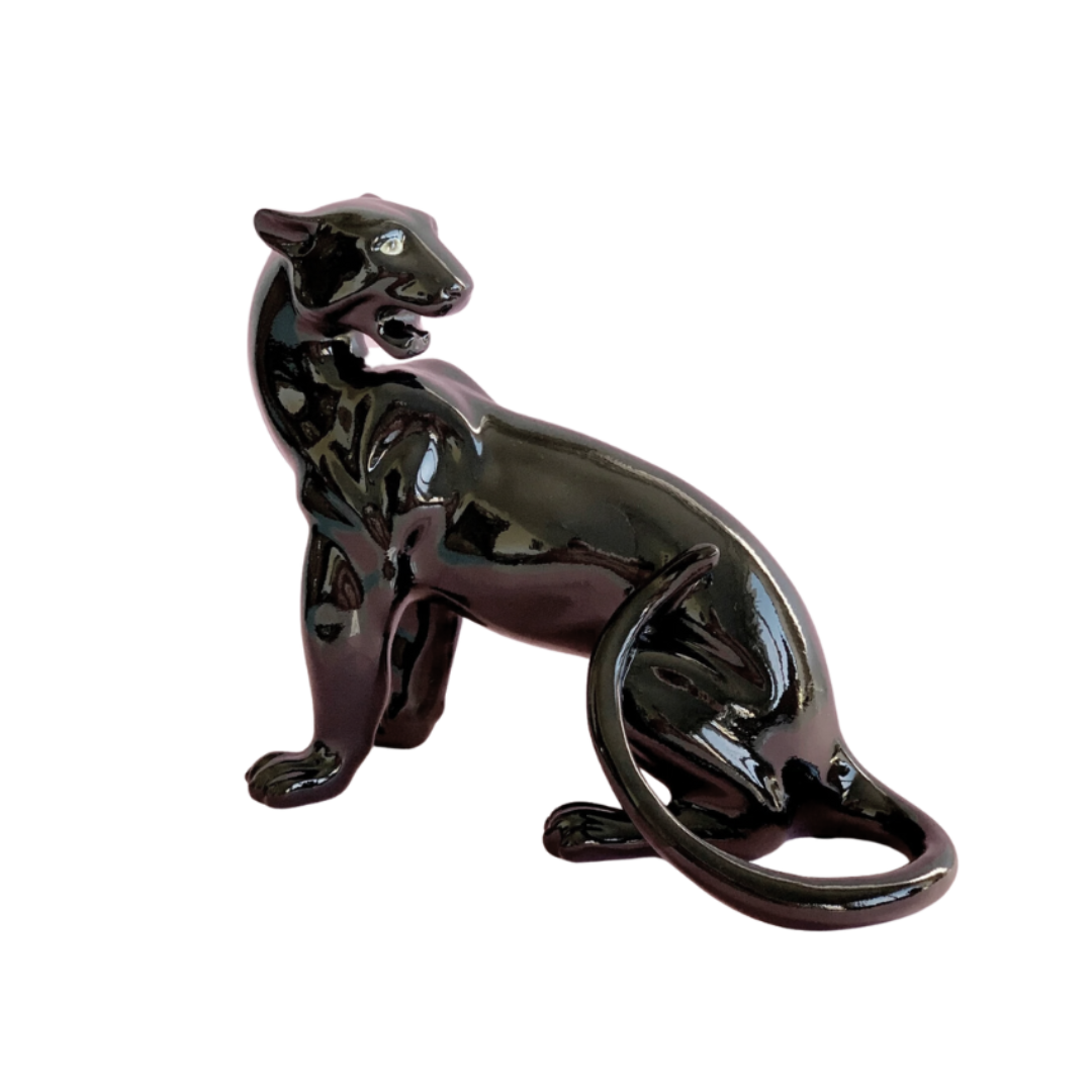 small black panther statue transparent background
