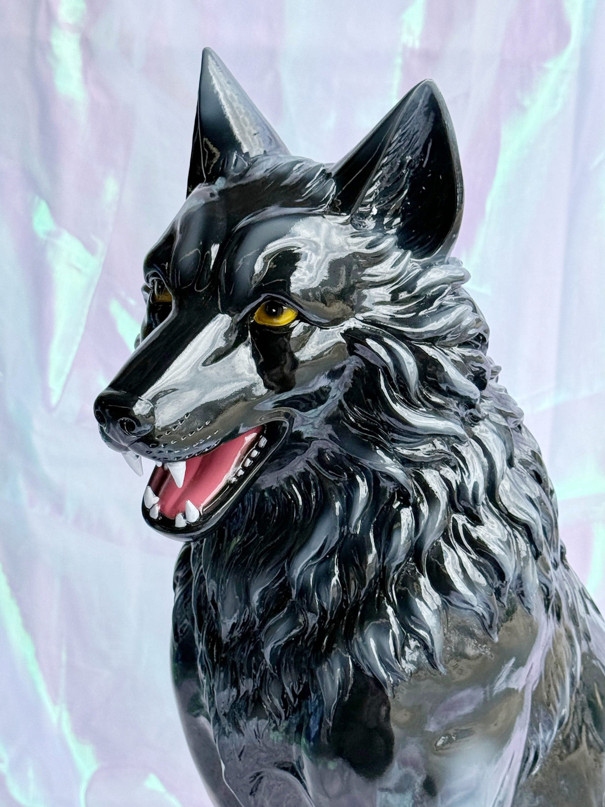 Black Wolf Statue