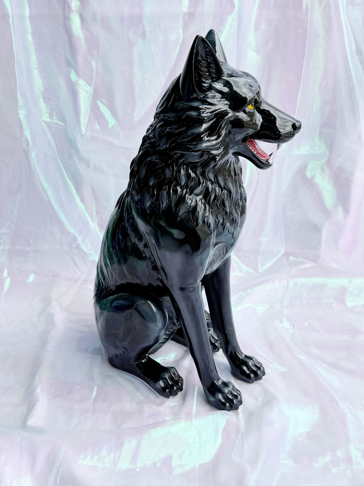 Black Wolf Statue