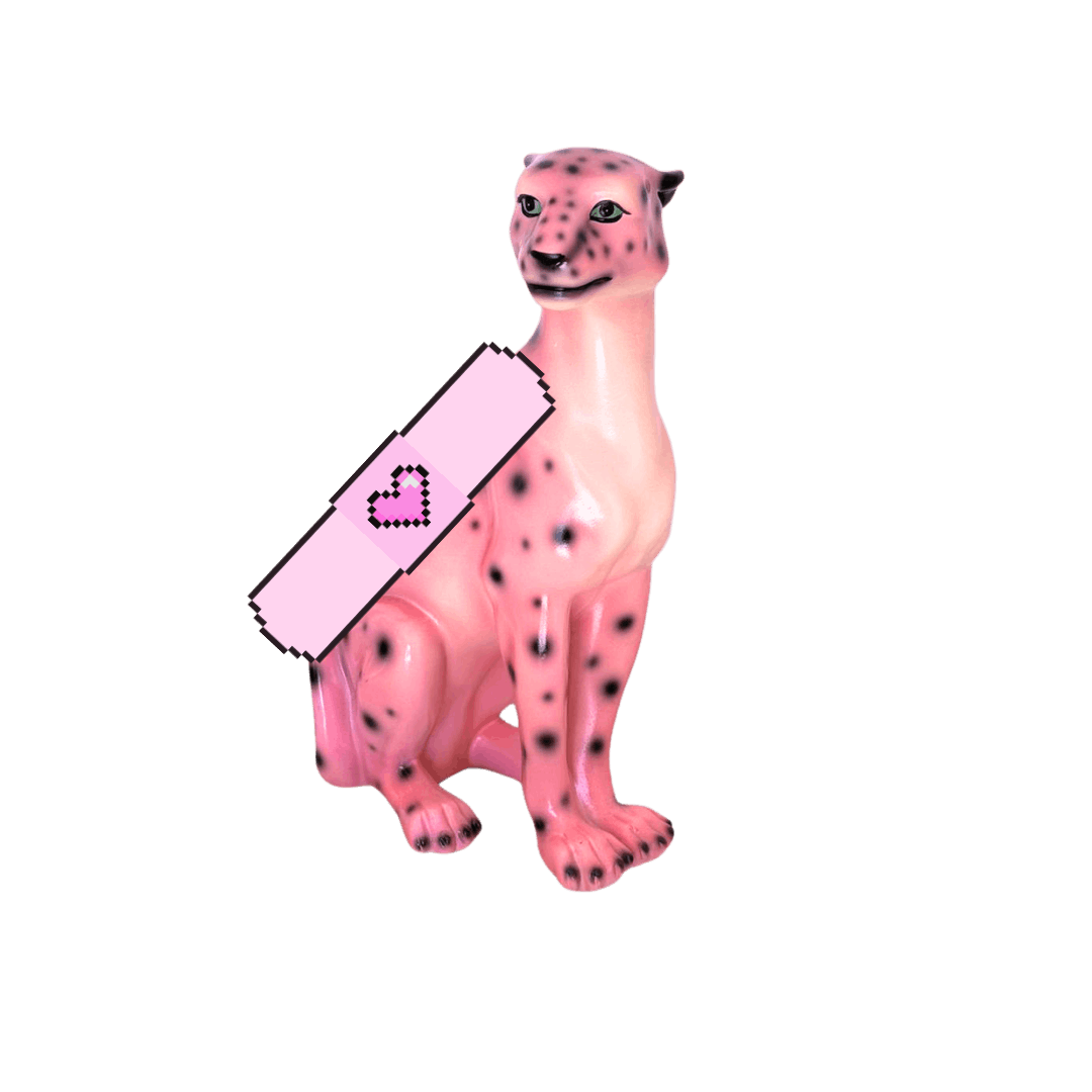 Flawed Petal the Pink Leopard Statue