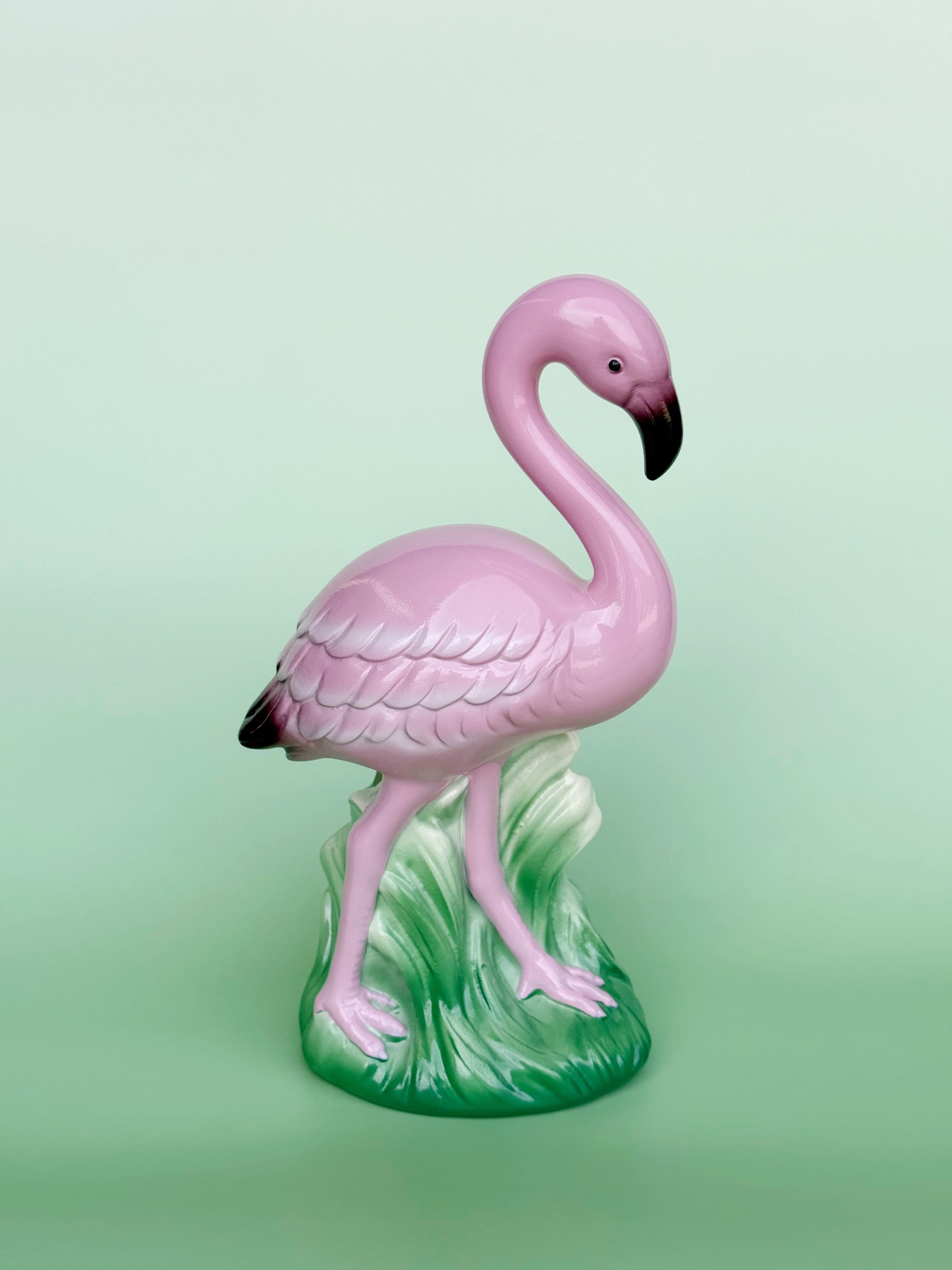 pink resin flamingo candle holder