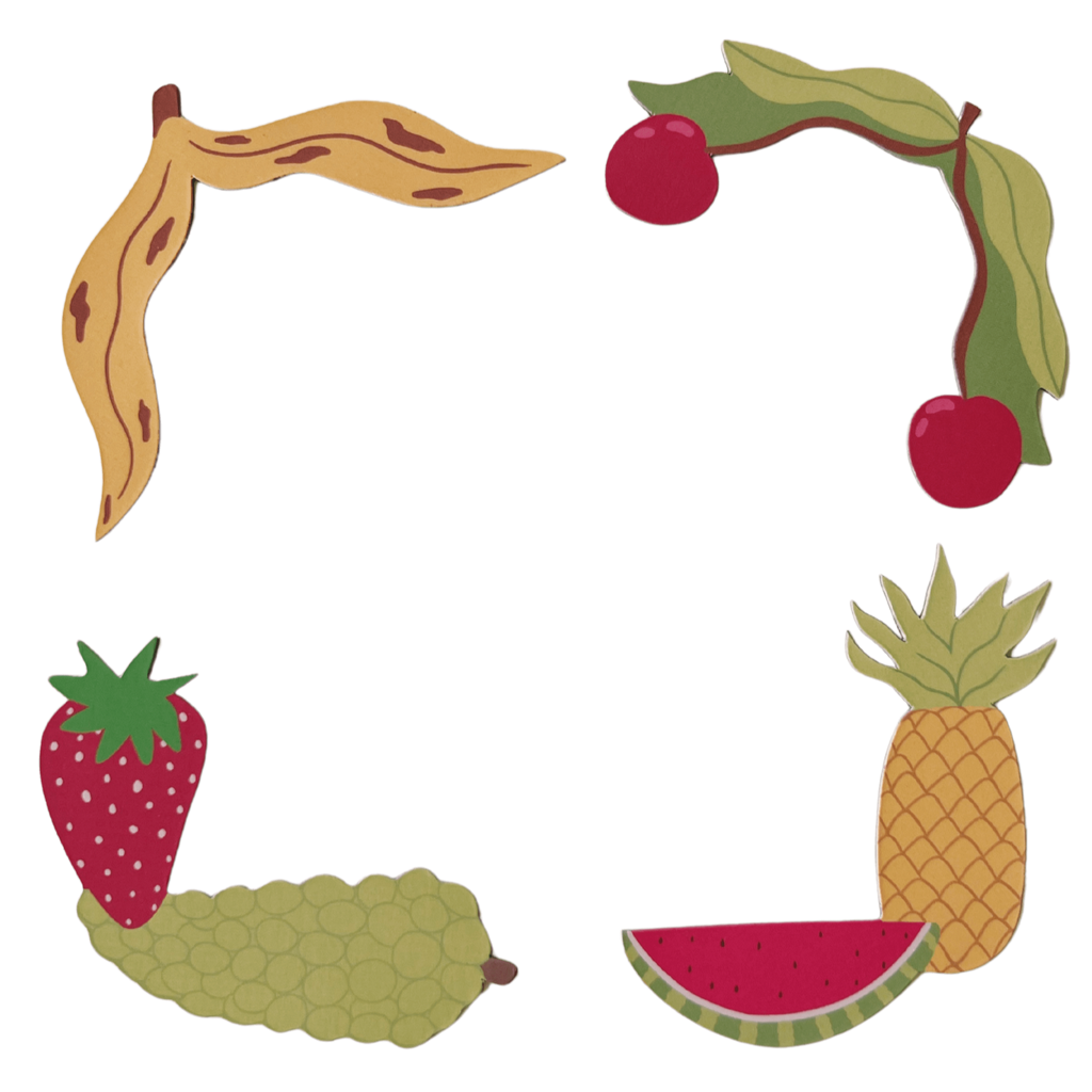 corner frame fruit magnet set