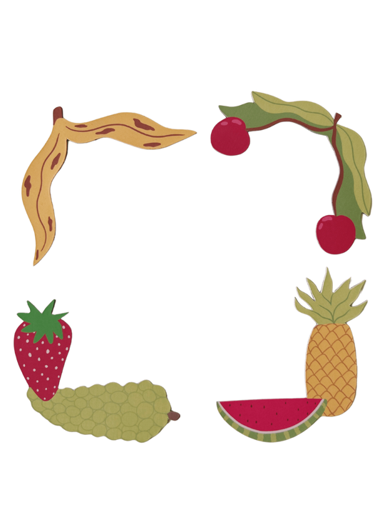 corner frame fruit magnet set