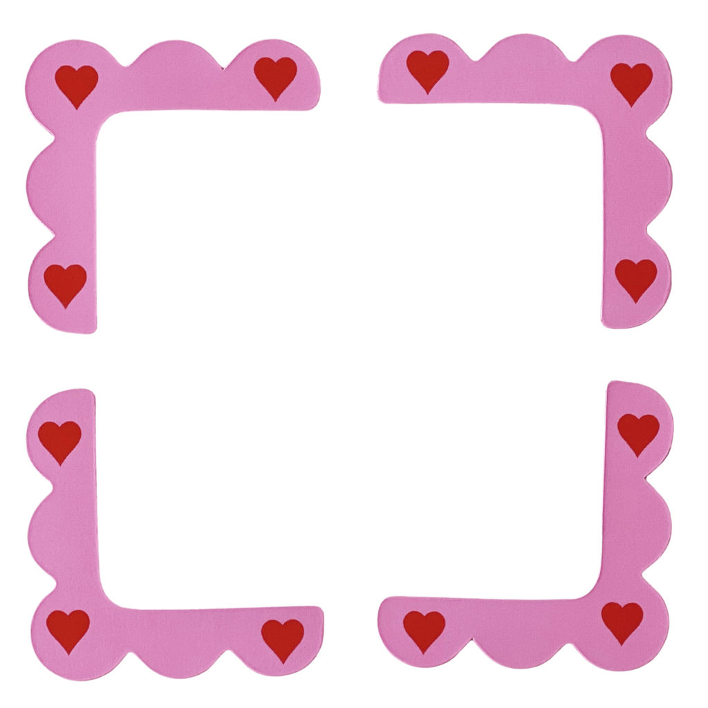 corner frame heart magnets
