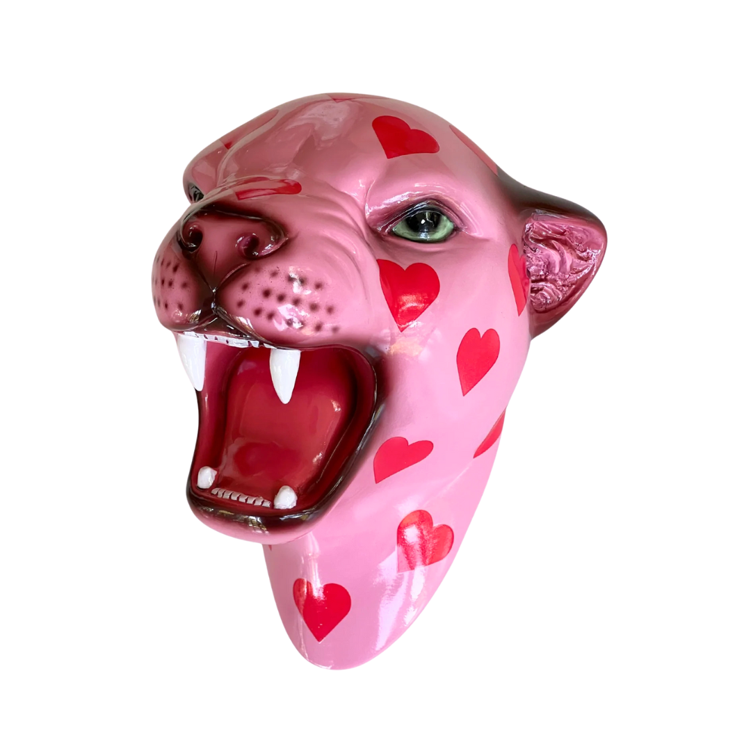 Heartbreaker the Love Heart Leopard Wall Mounted Head