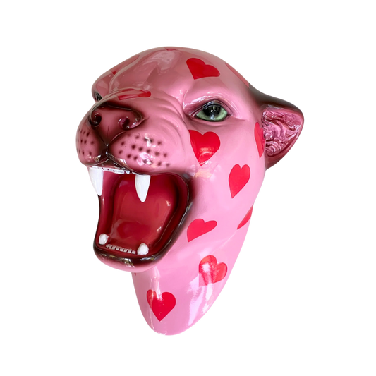 Heartbreaker the Love Heart Leopard Wall Mounted Head