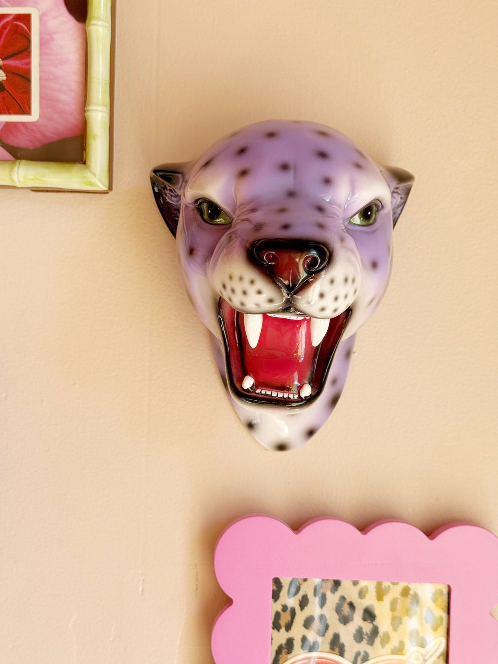Iris the Purple Leopard Wall Mounted Head