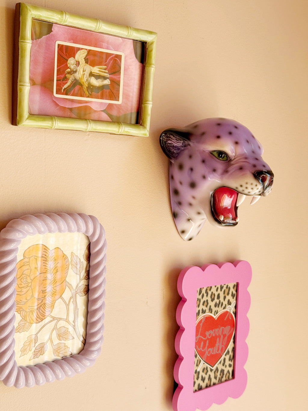 Iris the Purple Leopard Wall Mounted Head